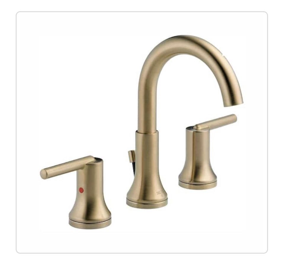 Delta Trinsic 8in Widespread 2 Handle Bathroom Faucet In Champagne Bronze