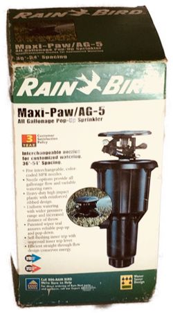 Rain Bird Maxi-Paw/ AG5 sprinkling system head and over 300 feet holes