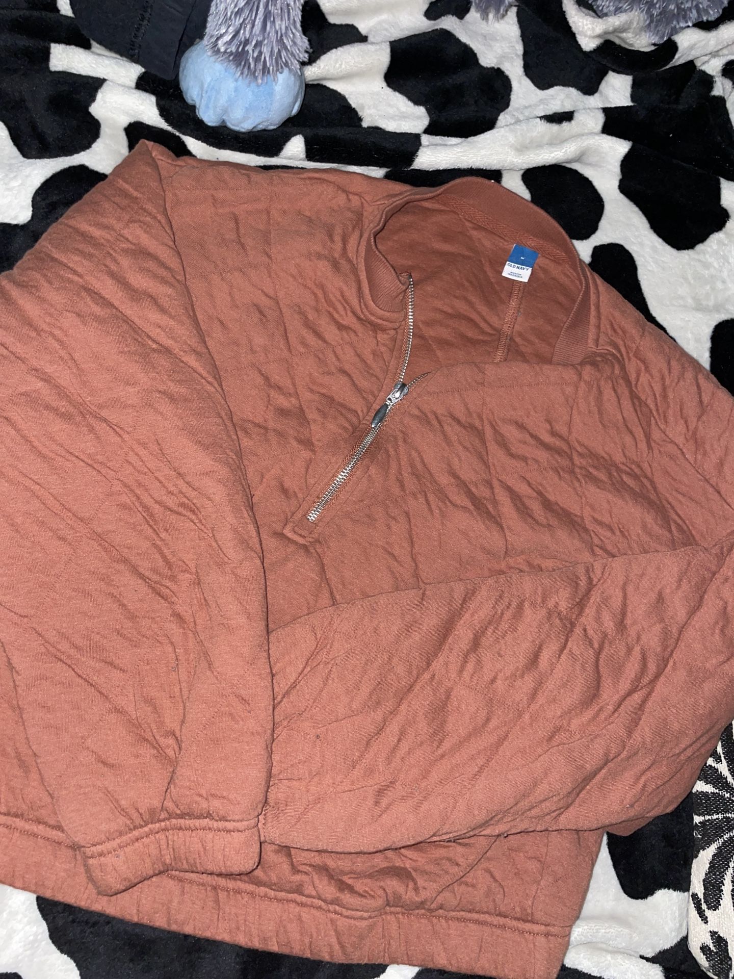 Brown Crop Long Sleeve Top