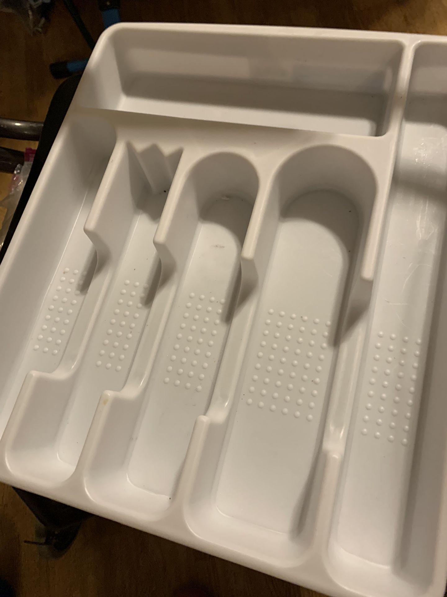 K-4)       Silverware Holder.plastic, White. $12.50