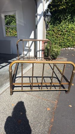 Antique brass double bed