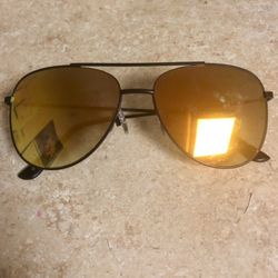 Mens Air Force Mirror Racer Metal Rim Officer Police Sunglasses Gunmetal Orange