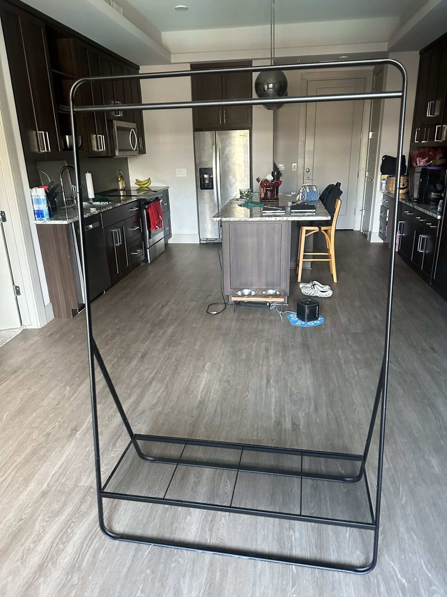 lack Metal Clothing Rack w/ Bottom Shelf – MOVING OUT SALE