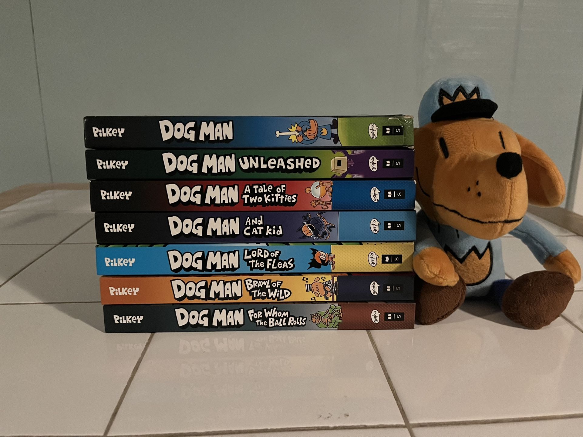 Dog Man Books With Plushie