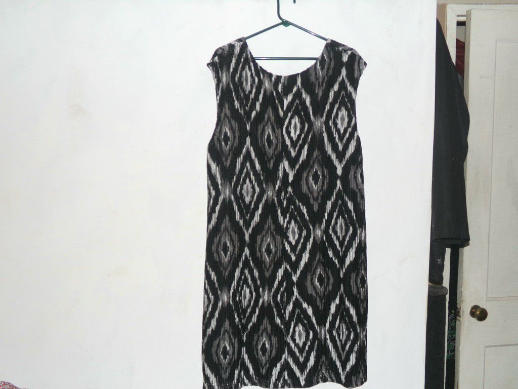 Cato Black White Print Dress Womens Size 24W