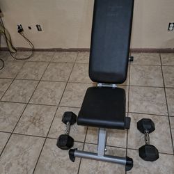 Weight Bench With 25 Lbs Dumbbells 