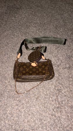 Louis Vuitton Multi Pochette Monogram Crossbody Bag Complete Army Green Strap