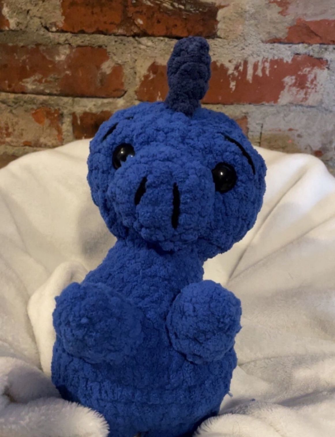 Crochet Blue Dino Plush,Dino Stuffy, Crochet Plush, Plush Toy