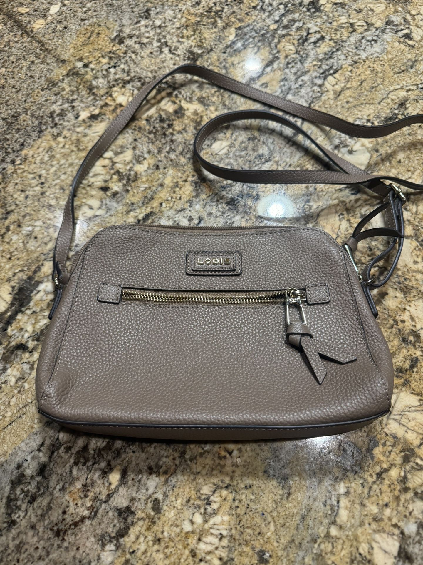 LODIS Charlotte Pebble Tan Leather Medium/Small Crossbody Bag