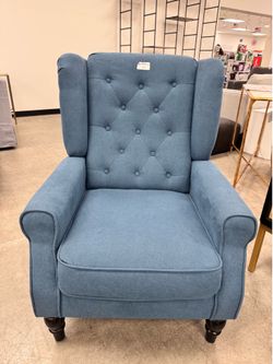 Button tough accent chair with high back