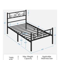 Twin Size Metal Bedframe 