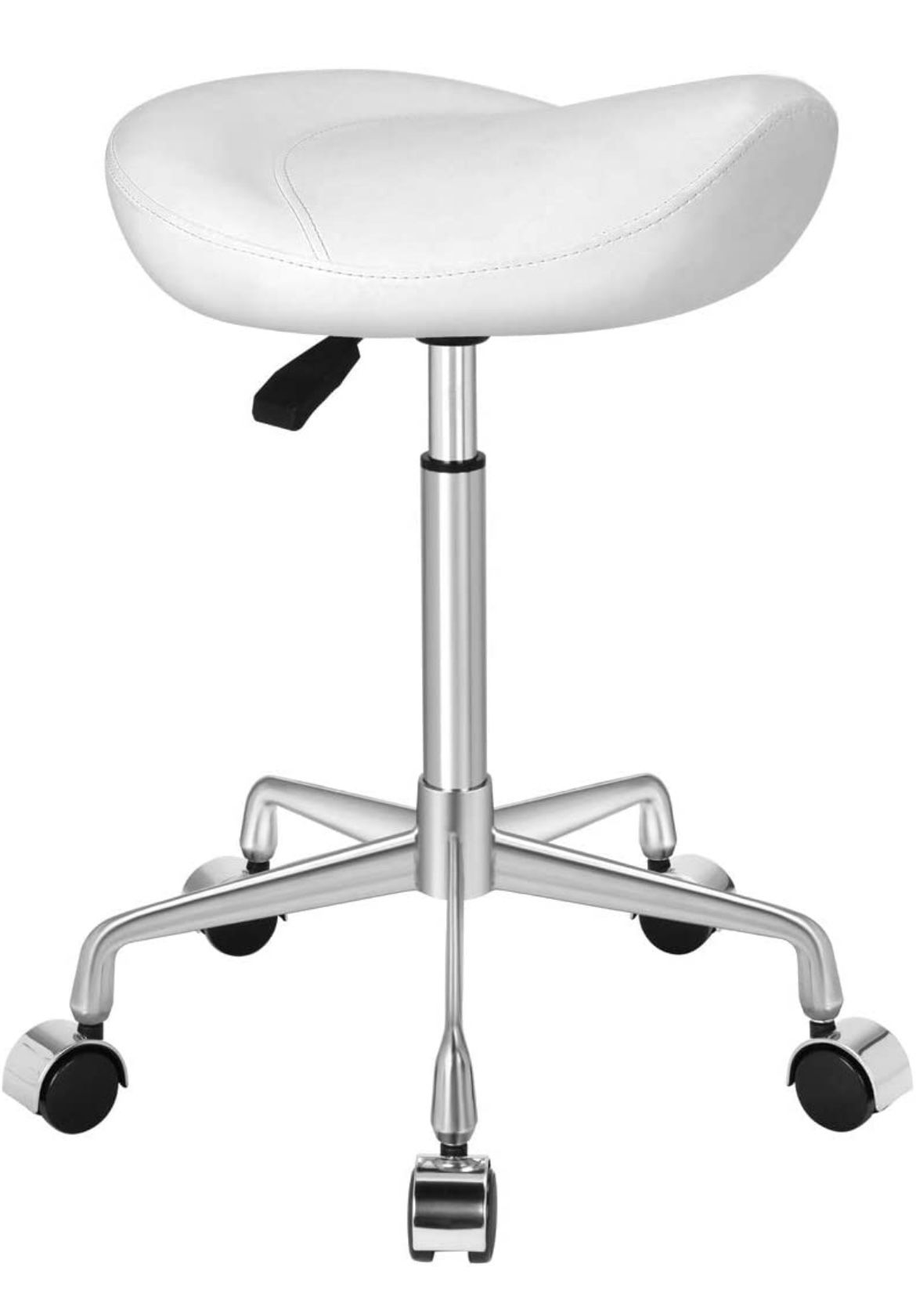 Kaleurrier Ergonomic Saddle Stool With Back & Wheels - Hydraulic Height Adjustable Rolling Chair For Salon, Clinic, Office-958022