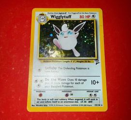 Holo Rare Wiggilytuff 19/130 Base Set 2 Pokemon Card WoTC 2000