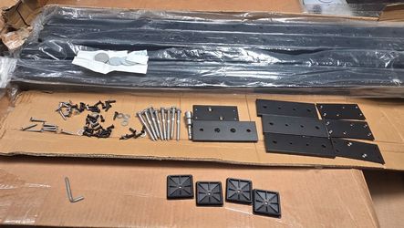 Muzata Cable Railing Black Metal Post Rail Kit w/ Hardware & Screws #2209Z T4