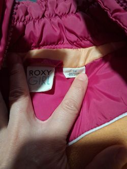 Roxy Girl Pink Puffer Jacket Size 14