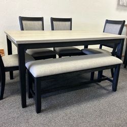 Dining Table Set With 4 Chairs And Bench