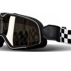 Checkered Motorcycle/Ski Goggles – KTV Moto - Black