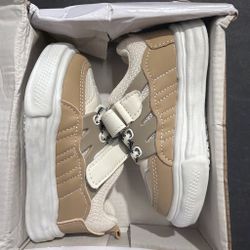 Kids Tan and White Sneakers