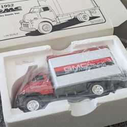 First Gear 1952 GMC Dry Goods Van diecast model. 
Scale: 1:34 scale
