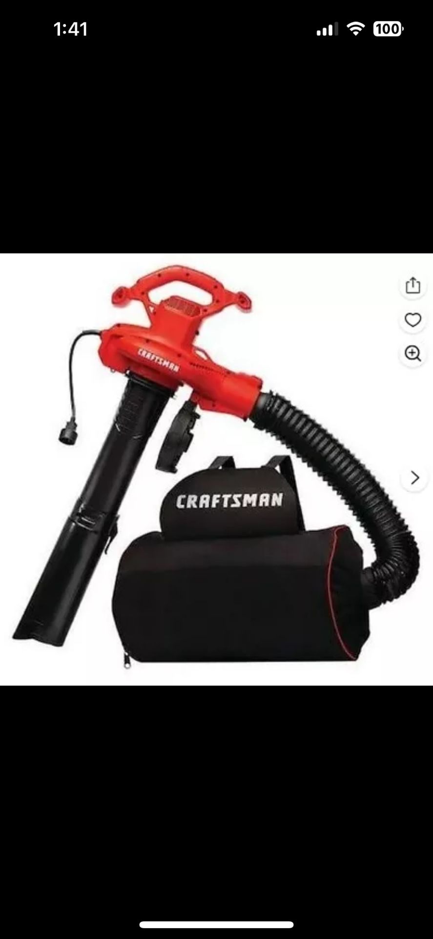 Craftsman Leaf Blower/ Vacuum Backpack