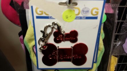 2 piece dog bliss you keychain and matching dog tag