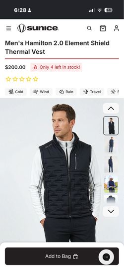 Sunice Men’s Hamilton 2.0 Element Shield Thermal Vest Element Shirld