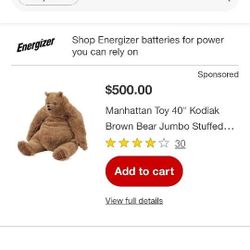 Manhattan Toy  40 Inch Kodiak Brown Bear Jumbo Stuffed Animal