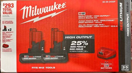 Milwaukee M12 Batteries And Charger 
