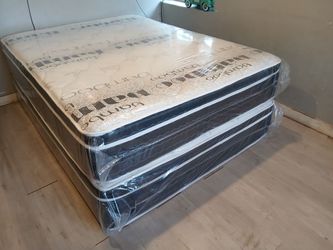 $195 Queen Pillow Mattress Only Brand New Free deliver Same Day