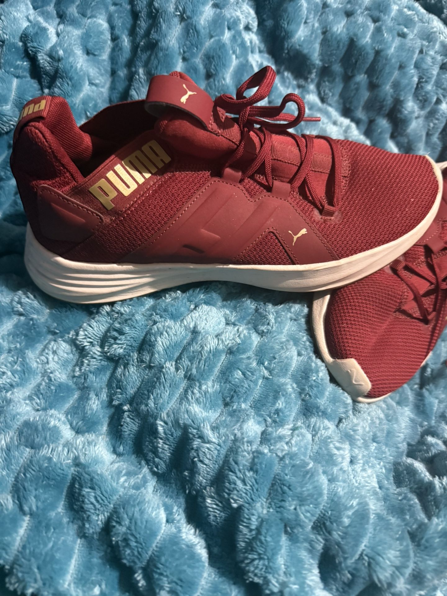 Pumas Red And Gold Shoes