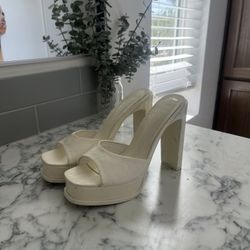 White Chunky Heels