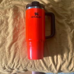 Orange Stanley cup straw included