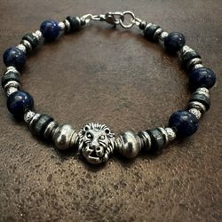 Handmade Lapis Lazuli Bracelet For Men.