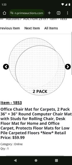 Office Chair Mats 2 Brand New 36x36 