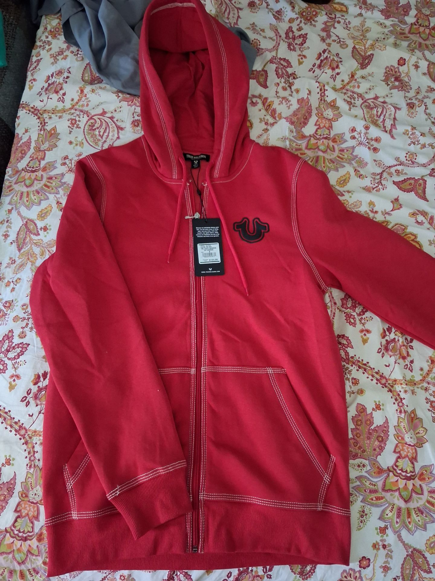 Red True religion zip up