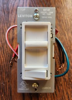 Leviton slide dimmer switch for LED and incandescent bulbs, 150-watt single pole or 3-way, white