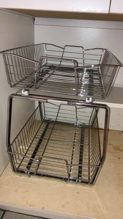 2-Tier Pull-Out Wire Cabinet Organizer
