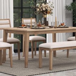 LUMISOL Farmhouse Dining Table Set for 6