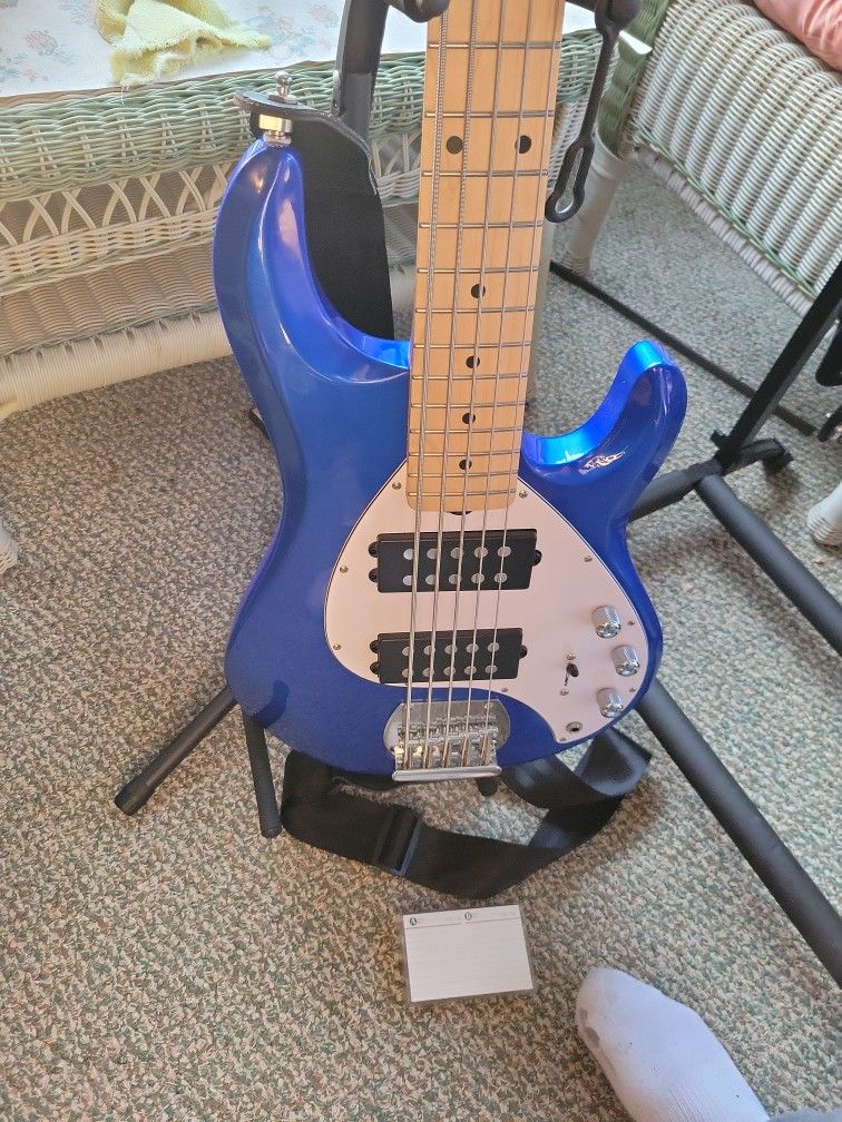 Electric Bass 5 String Cobalt Blue Sterling By Music Man