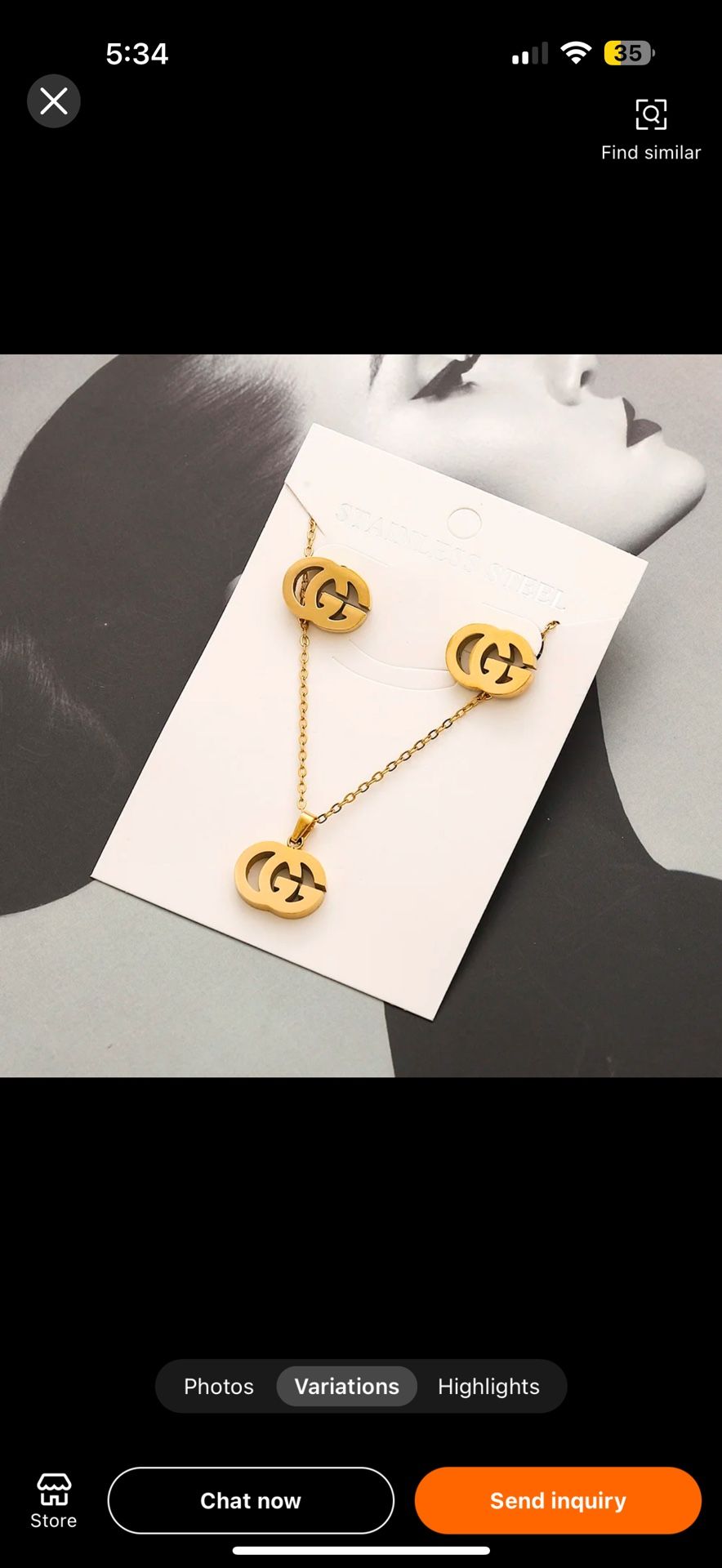 Stainless Steel 18K Gold Plated Jewelry Set💎