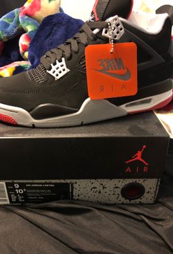 Air Jordan retro 4 Bred size 9 Ds