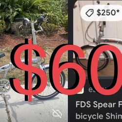 $60 FDS Bikes Folding Spear  Bicycle Bike Shimano 6 Speed