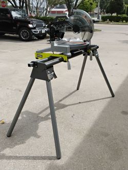 Ridgid 15A Corded 12" Dual Bevel Miter Saw W/ Ryobi Stand