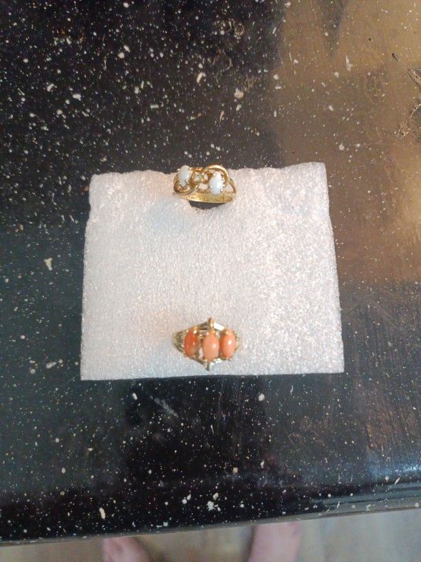two 14 kt gold plated rings and a Sara cove ring price is for all 3