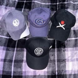 Lot Of 4 Gun Hats