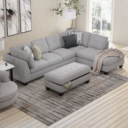 2pc Sectional with Right Chaise With Ottoman 