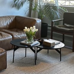 Moe’s Home Collection Nesting Coffee Table, Black, Set of 2