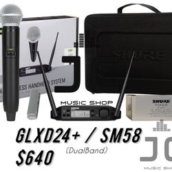 Shure GLXD24+ SM58 Mic New