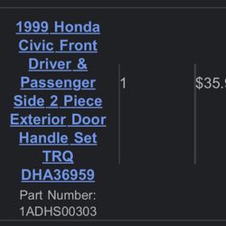 1999 Honda Civic Ex Front Door Handles 