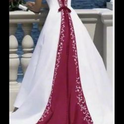 New Red And White Formal Gown